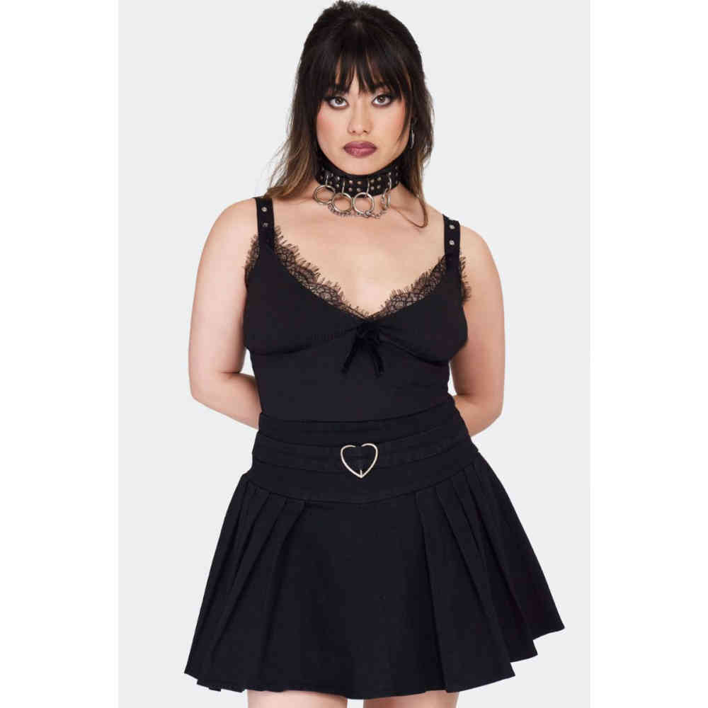 Jawbreaker - Lace Trims Haut sans manches - Noir